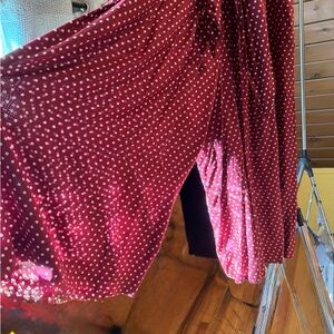 ASOS Burgundy/Wine red with white Polka Dot palazzo pants